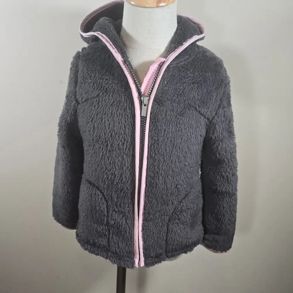 Old Navy Jacket Coat Pink and Grey With Pink Ears on Hood Size 4T